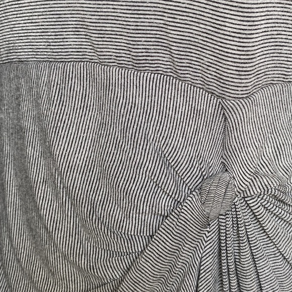 Amadi Anthropologie Striped Knit hip Knot 3/4 Sleeve Dress scoop neck lined Sz S - Picture 5 of 8